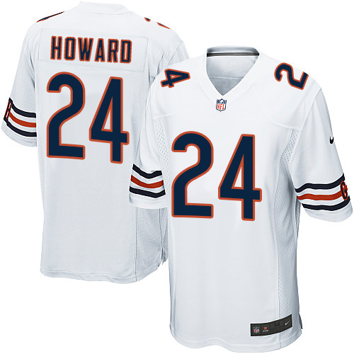 Men's Game Jordan Howard Nike Jersey White Road - #24 NFL Chicago Bears